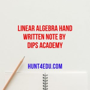 linear algebra hand written note by dips academy