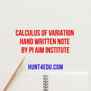 calculus of variation hand written note by pi aim institute