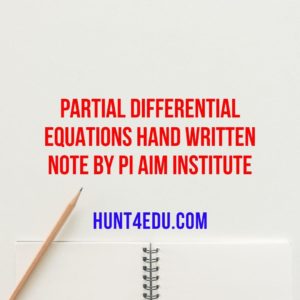 partial differential equations hand written note by pi aim institute
