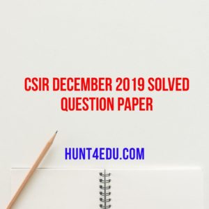csir december 2019 solved question paper