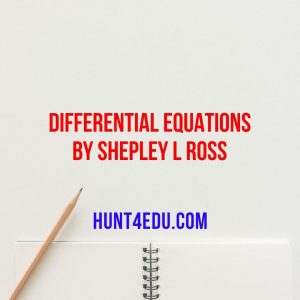 differential equations by shepley l ross
