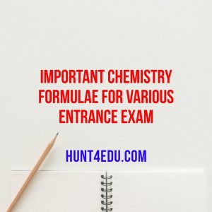 important chemistry formulae for various entrance exam