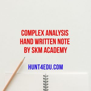 complex analysis hand written note by skm academy