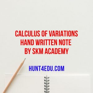 calculus of variations hand written note by skm academy