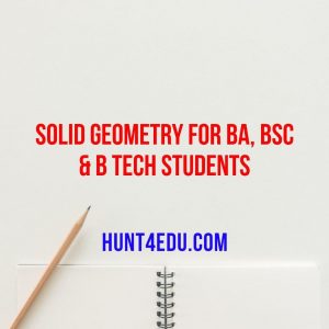 solid geometry for ba, bsc & b tech students