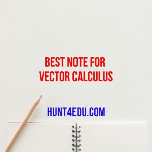 best note for vector calculus