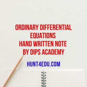 ordinary differential equations hand written note by dips academy