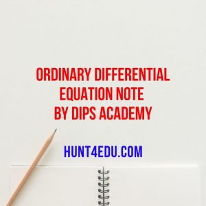 ordinary differential equation note by dips academy