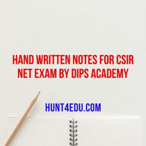 hand written notes for csir net exam by dips academy