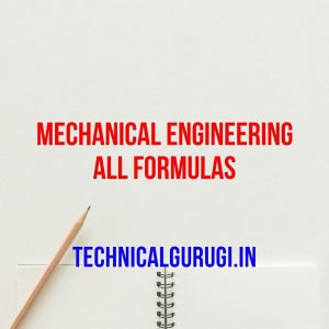 mechanical engineering all formulas