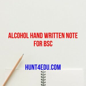 alcohol hand written note for bsc